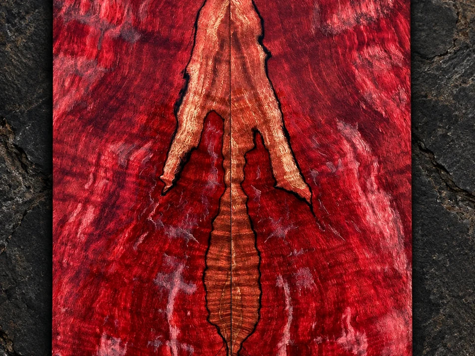 Warm golden burl, paired at the grain.